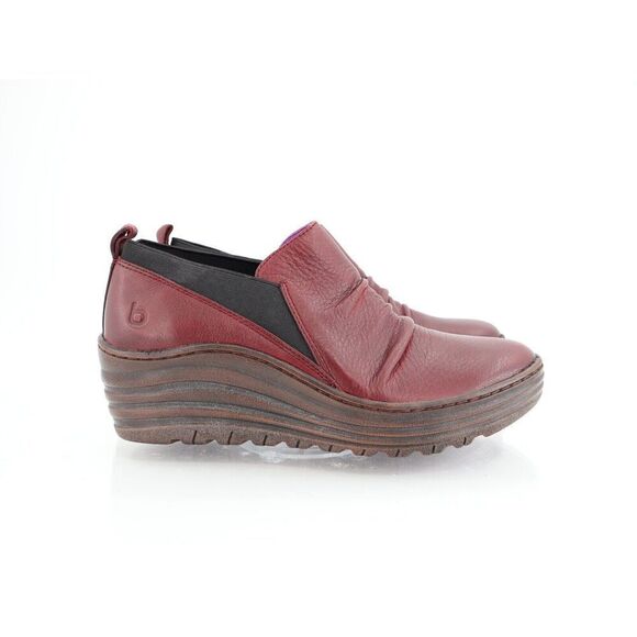 Bionica Gallant Ankle Boots Women's Size 9 Red Wedge Leather Bootie Slip On Shoe - Picture 2 of 11